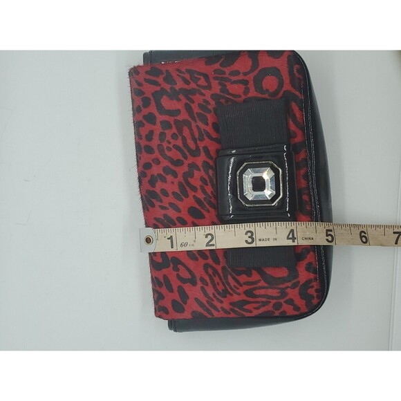 Leopard Print Wallet Red Black Snap Close White House Black Market - Picture 12 of 12